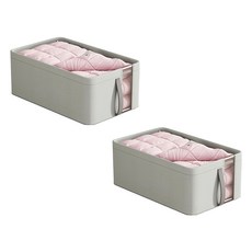 小麥購物 可折疊牛津布網紗鋼架收納盒 L391, 灰色, 2個