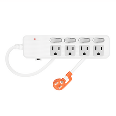 PowerSync 群加 4開4插防雷擊抗搖擺延長線 TPS344AN9027 白色 2.7m, 1個