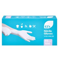 EZ'n 合成橡膠手套 白色 100入, 迷你 XS, 1盒