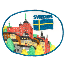 A-ONE 匯旺 瑞典 斯德哥爾摩 地標造型刺繡 NO.347, 彩色, 1個
