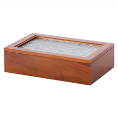 實木海棠花玻璃收納盒 M, 1盒