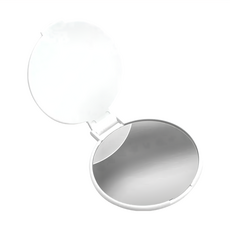 reflects 簡約折疊隨身鏡 PS塑料、玻璃材質 鏡面直徑5.5cm, 圓白, 1個