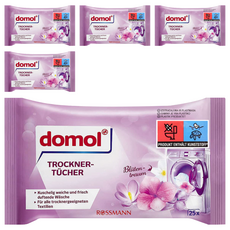 domol 衣物柔軟防皺除臭去靜電香氛紙 25片, 烘衣機專用, 5包