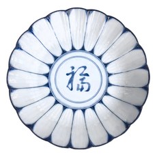 福向日葵9吋皿 24 x 5cm XL11033-20B 1個, 白色 + 藍色