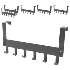 妃妃嚴選 太空鋁門後掛鈎, 經典黑, 6個