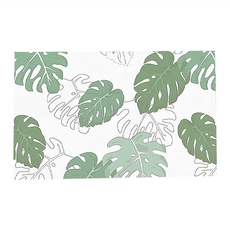 PVC防油防水皮革地墊 短款, 龜背葉 白色 + 綠色, 1個