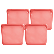 stasher 方形矽膠密封袋, Pinch locTM 專利封口設計, 可重複使用, 耐候性佳, 19.05 x 17.78 x 2.54cm, 1入, 4個