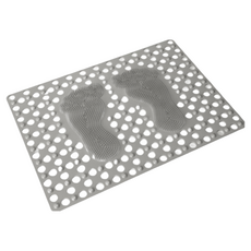 吸盤式浴室按摩防滑墊 大腳Y款 70 x 50cm 月岩灰, 1個