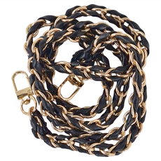 輕奢皮質鏈條背帶替換繩, 黑金, 1條