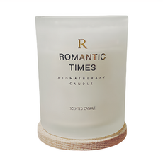 Romantic Times 木蓋香氛蠟燭 白色, 絲絨玫瑰, 200ml, 1罐
