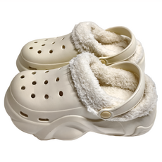 ego life 星星配飾柔軟毛絨 可拆卸EVA增高厚底拖鞋 洞洞鞋 BH1987