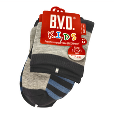 B.V.D. 幸運之星 1/2童襪 Set 7-9歲, 17~21cm, 淺灰色
