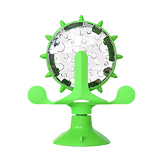 寵物星樂園 風車轉盤漏食玩具 13.8 x 16.3 x 7.4cm 綠色, 1個