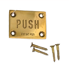 POST GEnERAL 黃銅門上推拉標識牌, W40 x D30mm, PUSH, 1個