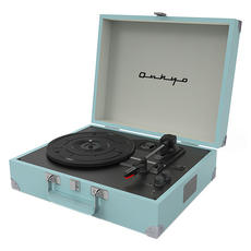 日本 ONKYO 復古手提黑膠唱片機 原廠保固, OCP_01, 天空藍, 1台
