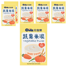 Chila 兒食樂 蔬果米泥，南瓜口味，適合4個月以上寶寶, 南瓜, 120g, 6盒