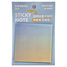 德德小品集 半透明便利貼, 50張入, PET材質, 透明材質不擋字, 中性筆可書寫, 以太, 2個, 1組