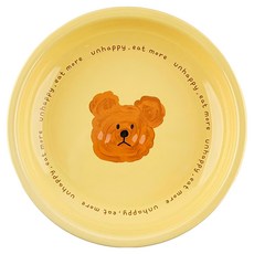 沐慕家居 陶瓷防滑餐具臭臉熊盤子 2個, 19.6 x 19.6 x 3.4cm, 混合色, 1盒