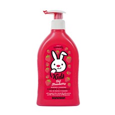 sanosan 珊諾 兒童2合1洗髮沐浴露 (草莓香) 400ml, 德國原裝進口 敏弱肌適用, 1瓶