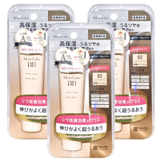 MEISHOKU 明色 MoistLabo保濕遮瑕精華BB霜 SPF50+ PA++++ 02珠光色 高持妝、高耐汗, 03自然色, 02 珠光色, 30g, 3條