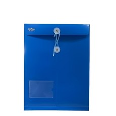 hfpwp 台灣製 環保無毒 不透明立體直式文件袋加名片袋 藍色 (10入/組), A4