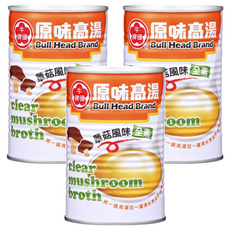 牛頭牌 原味高湯 蕈菇風味 全素, 411ml, 3罐
