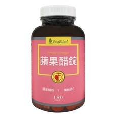VegEden 蔬食伊甸園 蘋果醋錠, 180顆, 750mg, 1罐