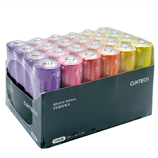 Cuktech 鹼性3號電池 B08 彩色環保鹼性電池, 1組, 24顆
