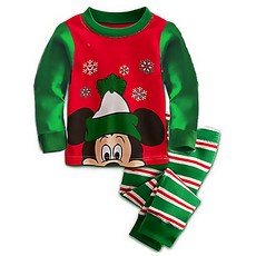 愛北鼻 聖誕米奇薄長袖套裝，可愛寶寶節慶服裝，柔軟舒適透氣, 90碼, 雪花帽子MQ, 1套