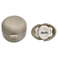 Basilic 貝喜力克 櫻桃型安撫奶嘴 + 可掛式奶嘴收納盒, 6個月以上, 奶茶, 1組