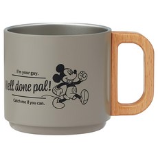 Skater 雙層真空不鏽鋼木柄保溫杯, 米奇 銀色, 1個