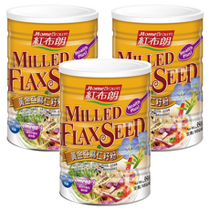 HomeBrown 紅布朗 黃金亞麻仁籽粉, Omega-3來源, 高纖, 全素, 350g, 3罐