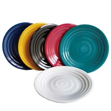 Toppuror 泰浦樂 波紋可微波9吋盤6入 耐熱-20°C~120°C, 1盒, 6件組9吋盤, 藍色 + 黃色 + 黑色 + 紅色 + 綠色 + 白色