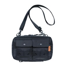 Matchwood Safaris斜背護照包 420D尼龍PU背膠, 22 x 14 x 4cm, 黑色款