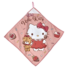 SIMPLE HOUSE 簡單工房 擦手巾 100%聚酯纖維 尺寸約35cm, 凱蒂貓, 1條