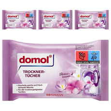 domol 衣物柔軟防皺除臭去靜電香氛紙 25片, 烘衣機專用, 4包