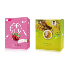 DiU 超纖酵素莓果10g 14包 + 鳳梨酵素茶3.5g 8包, 168g, 1組