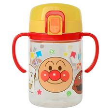 ANPANMAN 麵包超人 幼兒彈蓋雙耳學習杯 250ml, 紅黃 大臉, 1個
