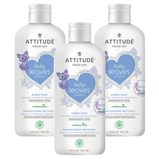 ATTITUDE 艾特優 嬰幼兒泡泡浴 杏仁奶 473mL, 3瓶