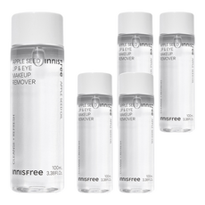 INNISFREE 蘋果籽眼唇卸妝液，溫和不刺激，清新水果香氣, 100ml, 5瓶