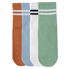 馬卡龍色防滑瑜珈襪4件組 CN0388, 不適用, 顏色隨機