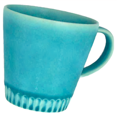 日本美濃燒刻紋底馬克杯 9.3 x 9.2cm 240ml, 水藍色, 1個