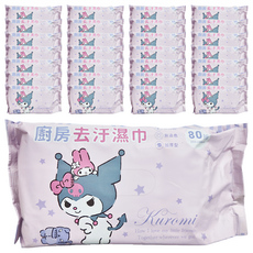 收納王妃 三麗鷗 廚房去汙濕紙巾 80抽 玩偶酷洛米 HW005303, 40包