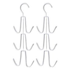 FaSoLa 多功能V型六鉤式衣帽掛架 Set 2組, 37.5x13x1.1cm 白色, FA-YF-275