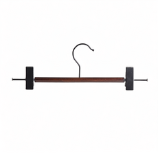 Craftsman In Storage 收納職人 北歐簡約無痕防滑可伸縮磨砂鐵藝木質褲夾 3個, 啞光黑, 1組