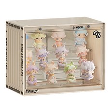 潮玩壓克力公仔展示盒 A0050546-02 透明奶油, 1個