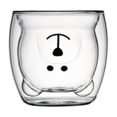 空氣選物 小熊造型高硼硅耐熱玻璃杯 300ml, 透明, 1個