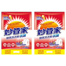 妙管家 強效洗衣粉抗菌 4.5kg 濃縮低泡沫 強力洗淨, 2包