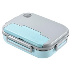 MASIONS 美心 PREMIUM 皇家316不鏽鋼分隔保溫便當盒 可微波 3格 附不鏽鋼餐具, 藍色, 1個