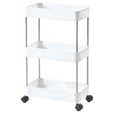 夾縫滾輪置物架, 窄款/寬款 四層（帶輪子）, DIY商品, 白色, 40 x 22 x 66cm, BF045